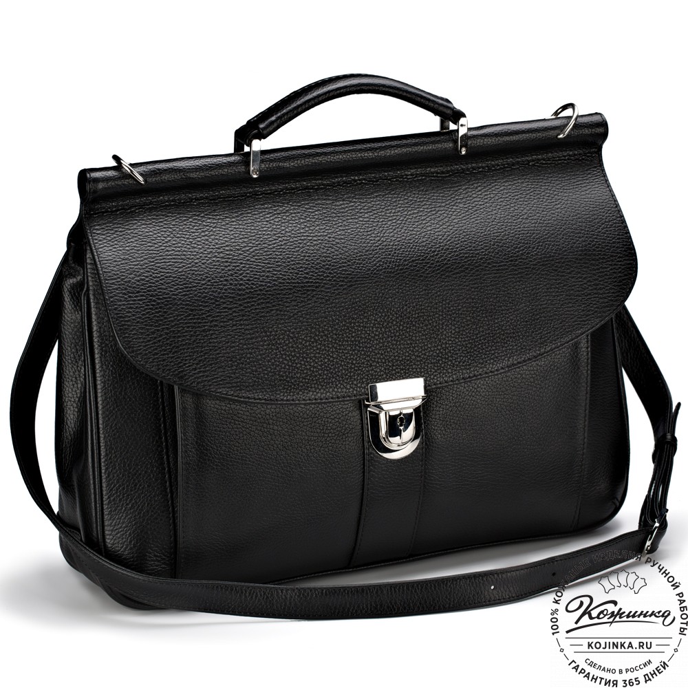 Кожаный портфель "Руби" (чёрный)